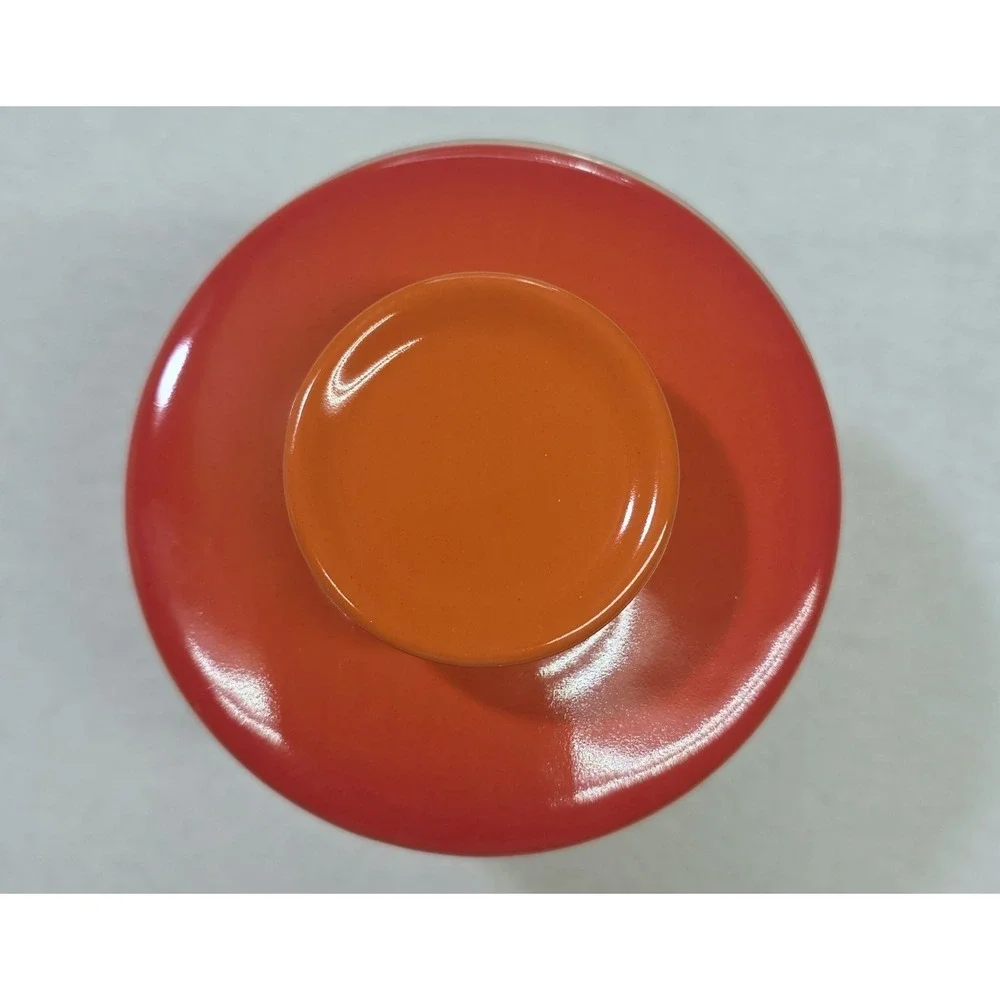 Le Creuset Butter Crock Volcanic Flame Orange Stoneware Very LIMITED USE or none